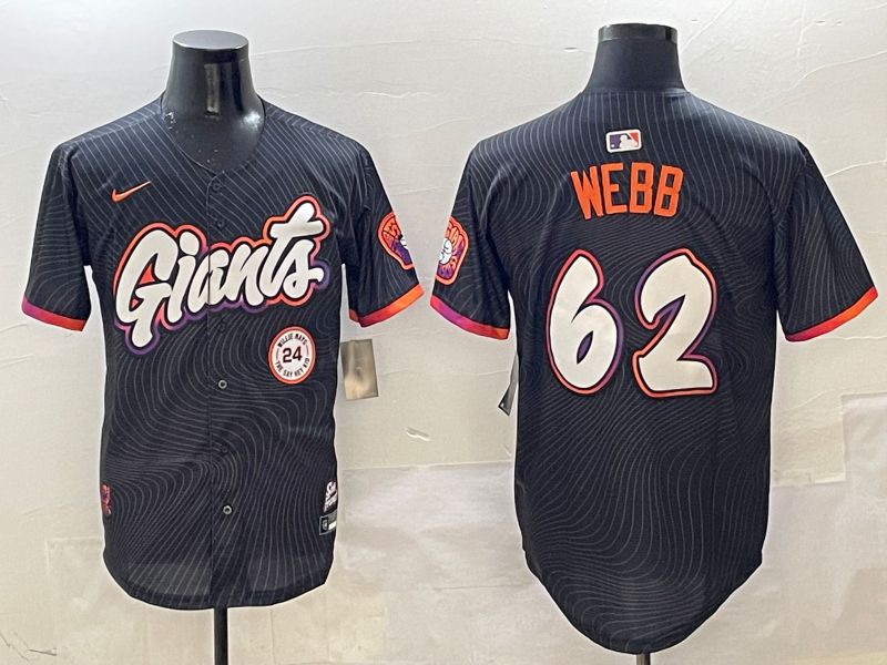 Men San Francisco Giants #62 Webb Black Joint Name Nike 2025 MLB Jersey style 9